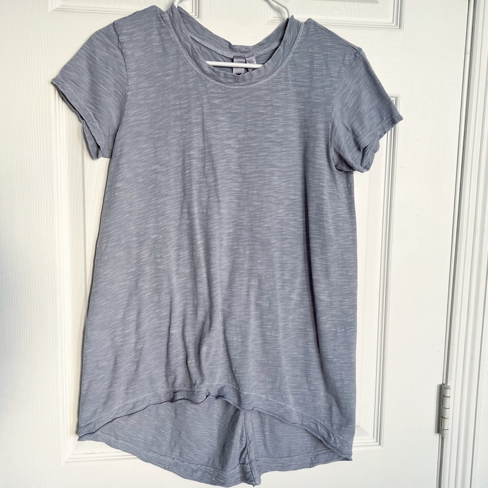 Wilt | High Low Hem Raw Edge in Light Blue Shirt